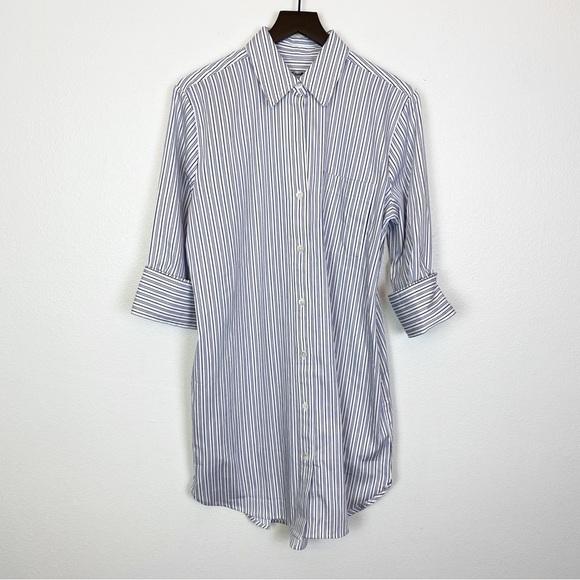 Madewell Y-Neck Relaxed Shirtdress in True Midnight NS220 - Picture 6 of 10